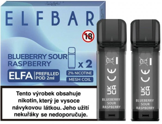 Elf Bar ELFA Pods cartridge 2Pack Blueberry Sour Raspberry 20mg 