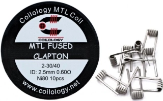 Coilology MTL Fused Clapton předmotané spirálky Ni80 0,6ohm 10ks