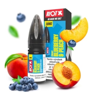 Liquid RIOT X Salt Blueberry & Peach (Borůvka a broskev) 10ml
