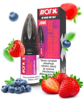 Liquid RIOT X Salt Blueberry Sour Strawberry (Kyselá borůvka a jahoda) 10ml