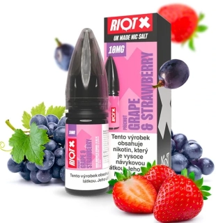 Liquid RIOT X Salt Grape & Strawberry (Hroznové víno a jahoda) 10ml