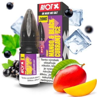 Liquid RIOT X Salt Mango & Blackcurrant Ice (Ledové mango a černý rybíz) 10ml
