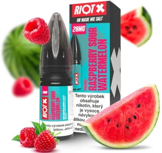 Liquid RIOT X Salt Raspberry Sour Watermelon (Malina a vodní meloun) 10ml