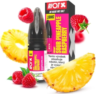 Liquid RIOT X Salt Sour Pineapple Raspberry (Ananas a nakyslá malina) 10ml