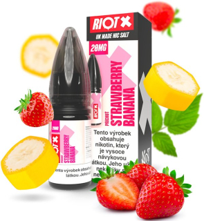 Liquid RIOT X Salt Strawberry Banana (Jahoda a banán) 10ml